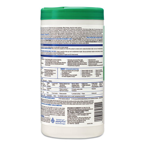 Hydrogen Peroxide Cleaner Disinfectant Wipes, 9 X 6.75, Unscented, White, 95/canister, 6 Canisters/carton