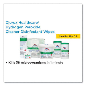 Hydrogen Peroxide Cleaner Disinfectant Wipes, 5.75 X 6.75, Unscented, White, 155/canister, 6 Canisters/carton