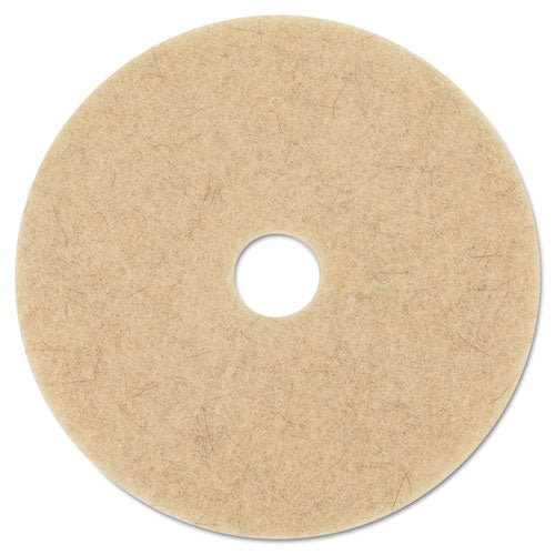 Ultra High-speed Natural Blend Floor Burnishing Pads 3500, 27" Diameter, Tan, 5/carton