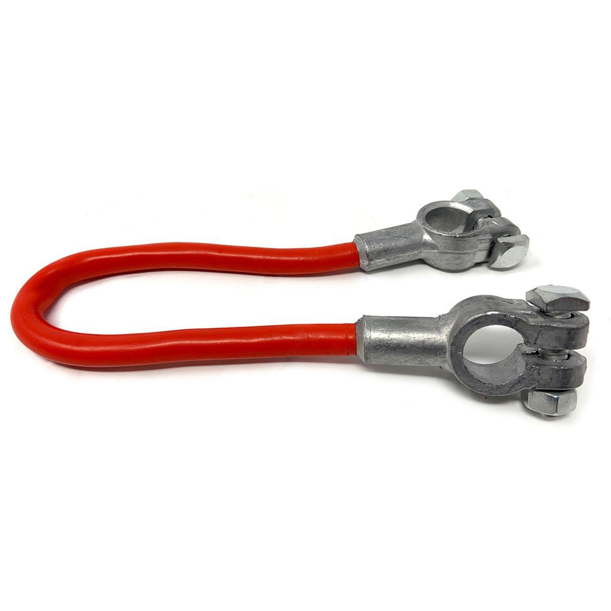 Red 10" Long, 4 Gauge Battery Cable With Terminal Connectors