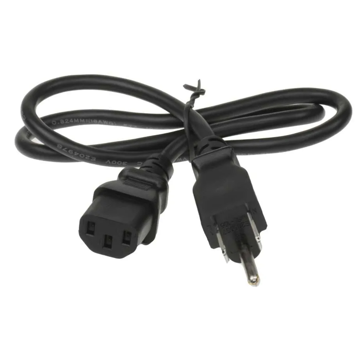 Power Cord, Nema 5-15P To C13, 16/3 Awg, 6Ft Long, Black