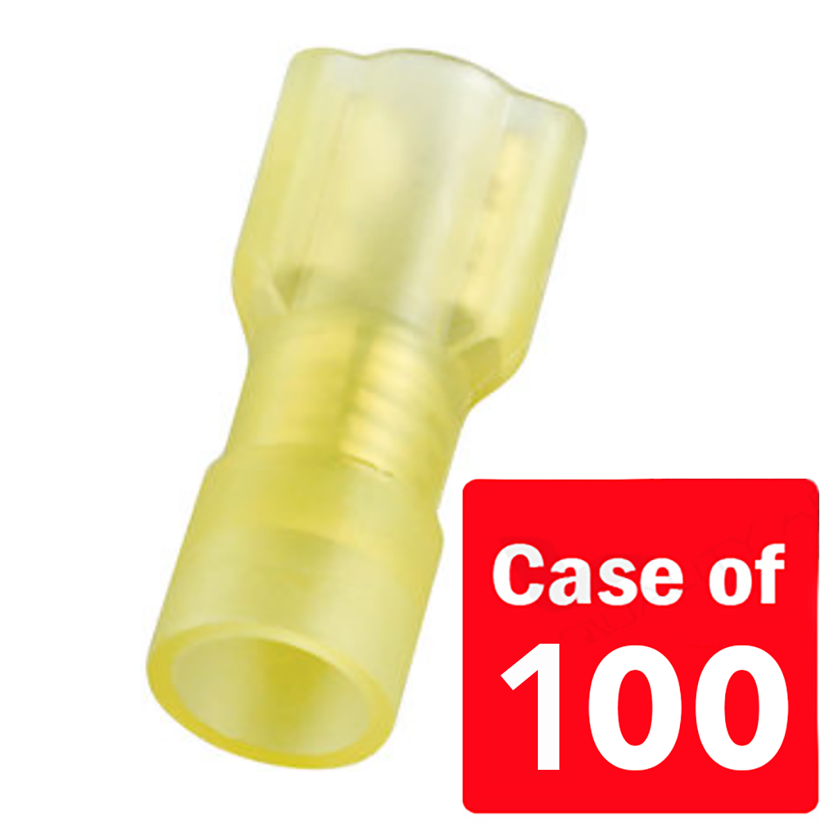 Electrical Female Disconnect, 12-10 Awg Yellow Insulated (100 Per Pack)