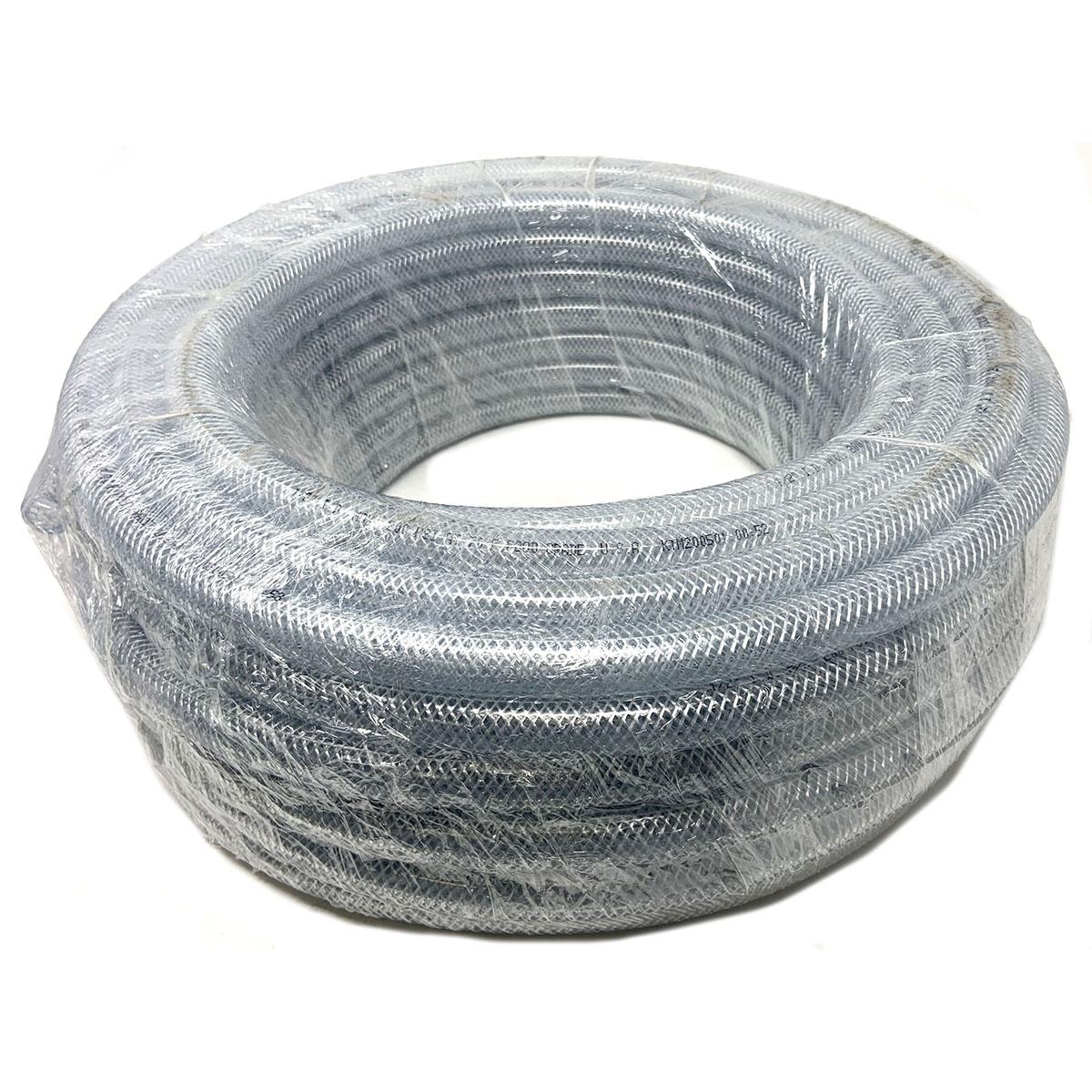 Pvc Clear Braided Hose .5" Id, .75" Od, 100' Length