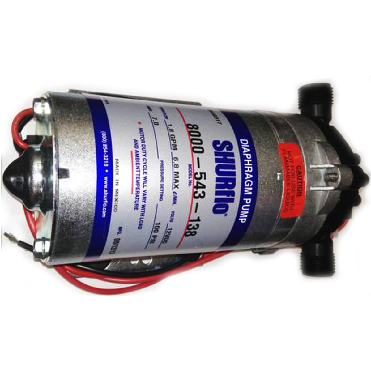 Shurflo 8000-853-138 24 Volt, 1.8 Gpm, 100 Psi Pump