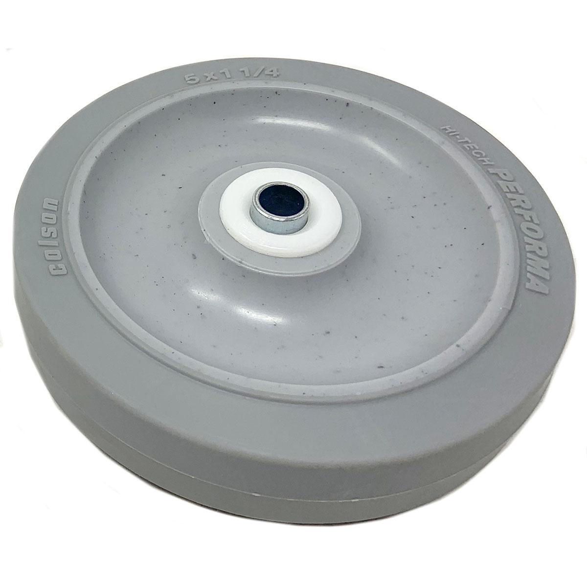Wheel 5In X 1.25In Flat Tread Rubber Performa, Gray
