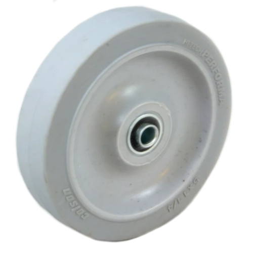 Wheel 5In X 1.25In Flat Tread Rubber Performa, Gray (Includes Bearing)